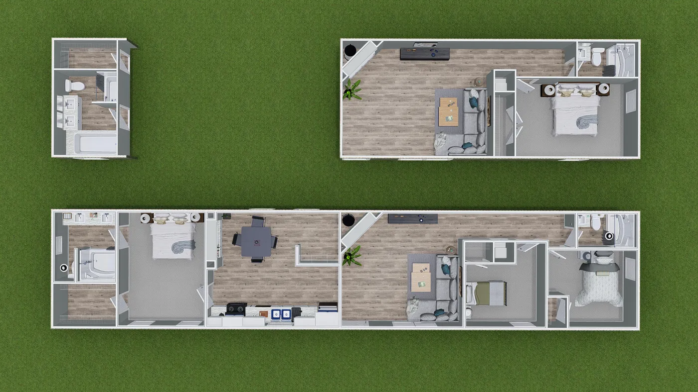 The 101  ADVANTAGE PLUS 7616 Floor Plan. This Manufactured Mobile Home features 3 bedrooms and 2 baths.