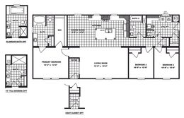The CHEYENNE Floor Plan. This Manufactured Mobile Home features 3 bedrooms and 2 baths.