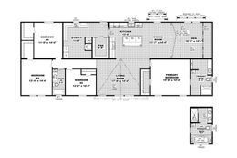The THE MEADOWBROOK Floor Plan. This Manufactured Mobile Home features 4 bedrooms and 2 baths.