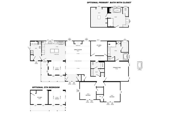 The THE MCGARRITY Floor Plan. This Manufactured Mobile Home features 4 bedrooms and 2 baths.