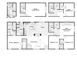 The CK661F Floor Plan. This Manufactured Mobile Home features 3 bedrooms and 2 baths.