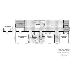 The THE NICKLAUS Floor Plan. This Manufactured Mobile Home features 3 bedrooms and 2 baths.