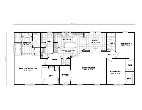 The 3545 JAMESTOWN Floor Plan. This Home features 3 bedrooms and 2 baths.