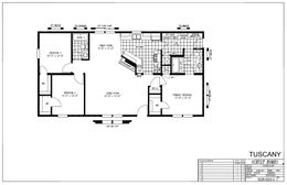The TUSCANY 5228-5202-2 Floor Plan. This Manufactured Mobile Home features 3 bedrooms and 2 baths.