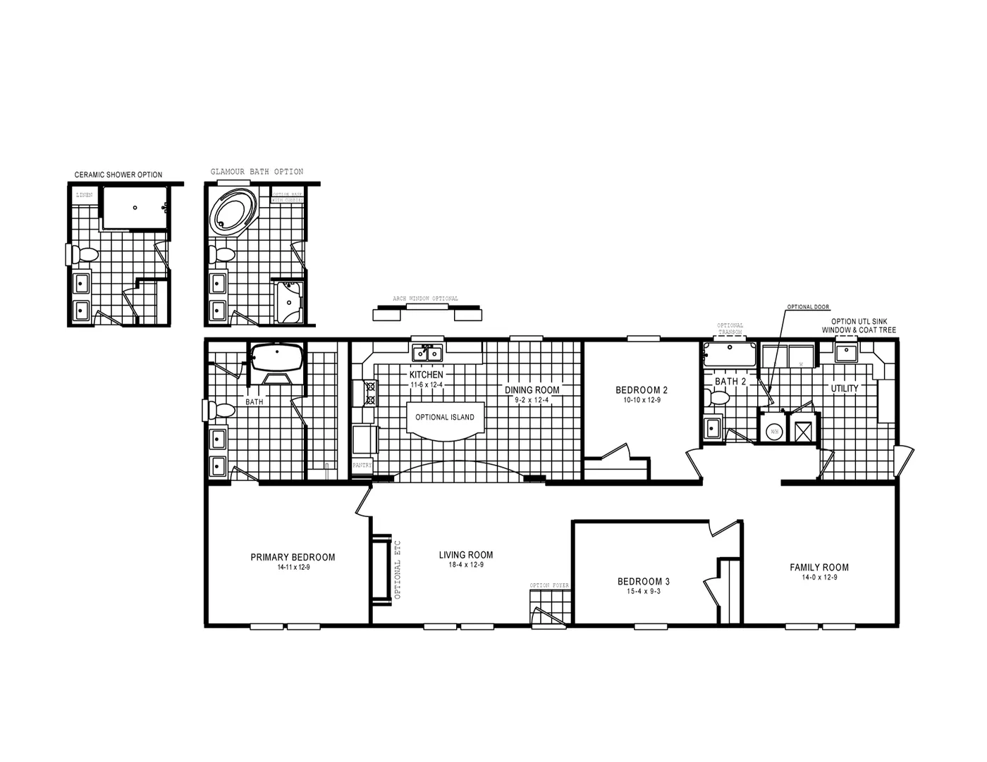 The 5604 ENTERPRISE 4 6428 Floor Plan. This Manufactured Mobile Home features 3 bedrooms and 2 baths.