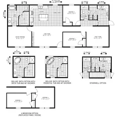 The SHEER ELM Floor Plan. This Manufactured Mobile Home features 3 bedrooms and 2 baths.