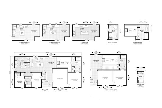The TAYLOR 6430-9062 SECT Floor Plan. This Manufactured Mobile Home features 3 bedrooms and 2 baths.