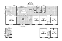 The THE CREEKWOOD Floor Plan. This Manufactured Mobile Home features 4 bedrooms and 2 baths.