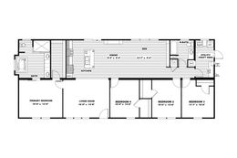 The THE REVERE Floor Plan. This Manufactured Mobile Home features 4 bedrooms and 2 baths.