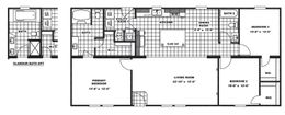 The FALCON 56B Floor Plan. This Manufactured Mobile Home features 3 bedrooms and 2 baths.