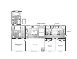 The 4608 ROCKETEER 5628 Floor Plan. This Manufactured Mobile Home features 3 bedrooms and 2 baths.