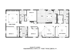 The CLAYTON PREFERRED Floor Plan. This Manufactured Mobile Home features 3 bedrooms and 2 baths.
