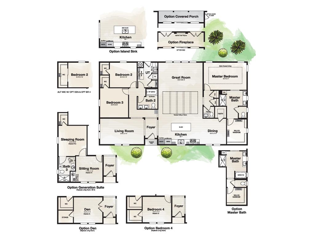The CORONADO 3766A Floor Plan. This Manufactured Mobile Home features 3 bedrooms and 2.5 baths.