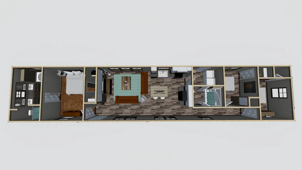 The COUNTRY COTTAGE Floor Plan. This Manufactured Mobile Home features 3 bedrooms and 2 baths.
