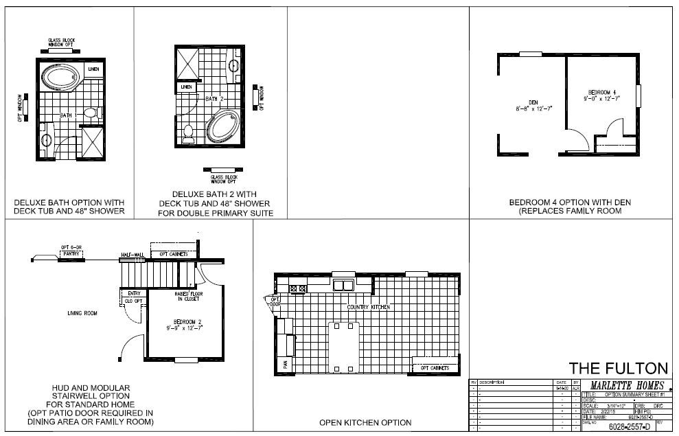 The FULTON 6028-2557D Floor Plan. This Manufactured Mobile Home features 3 bedrooms and 2 baths.