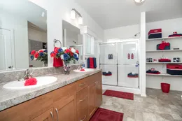The K2760A Primary Bathroom. This Manufactured Mobile Home features 3 bedrooms and 2 baths.