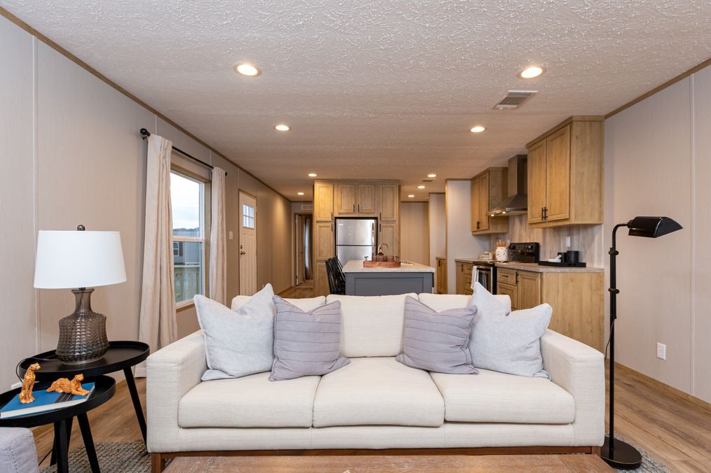 The SYDNEY Living Room. This Manufactured Mobile Home features 3 bedrooms and 2 baths.