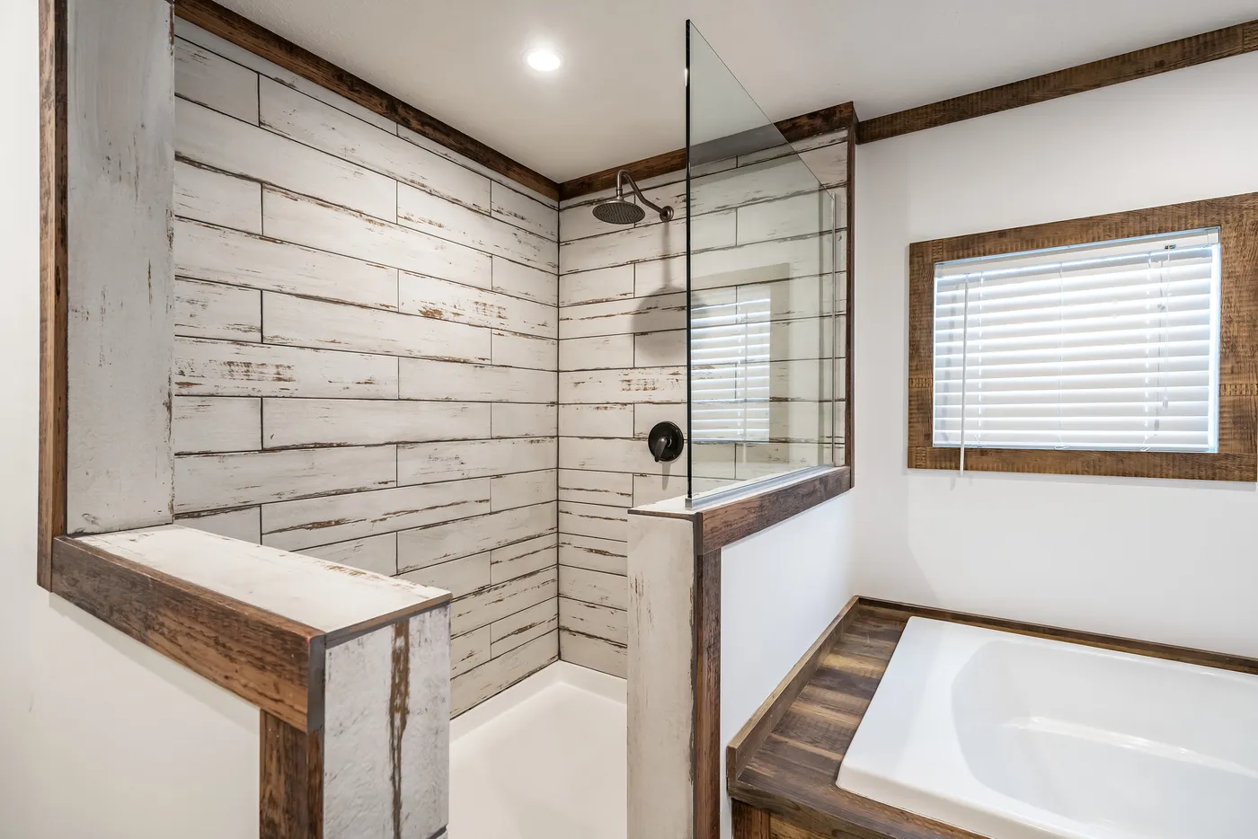 The THE AVALYN Primary Bathroom. This Manufactured Mobile Home features 3 bedrooms and 2 baths.
