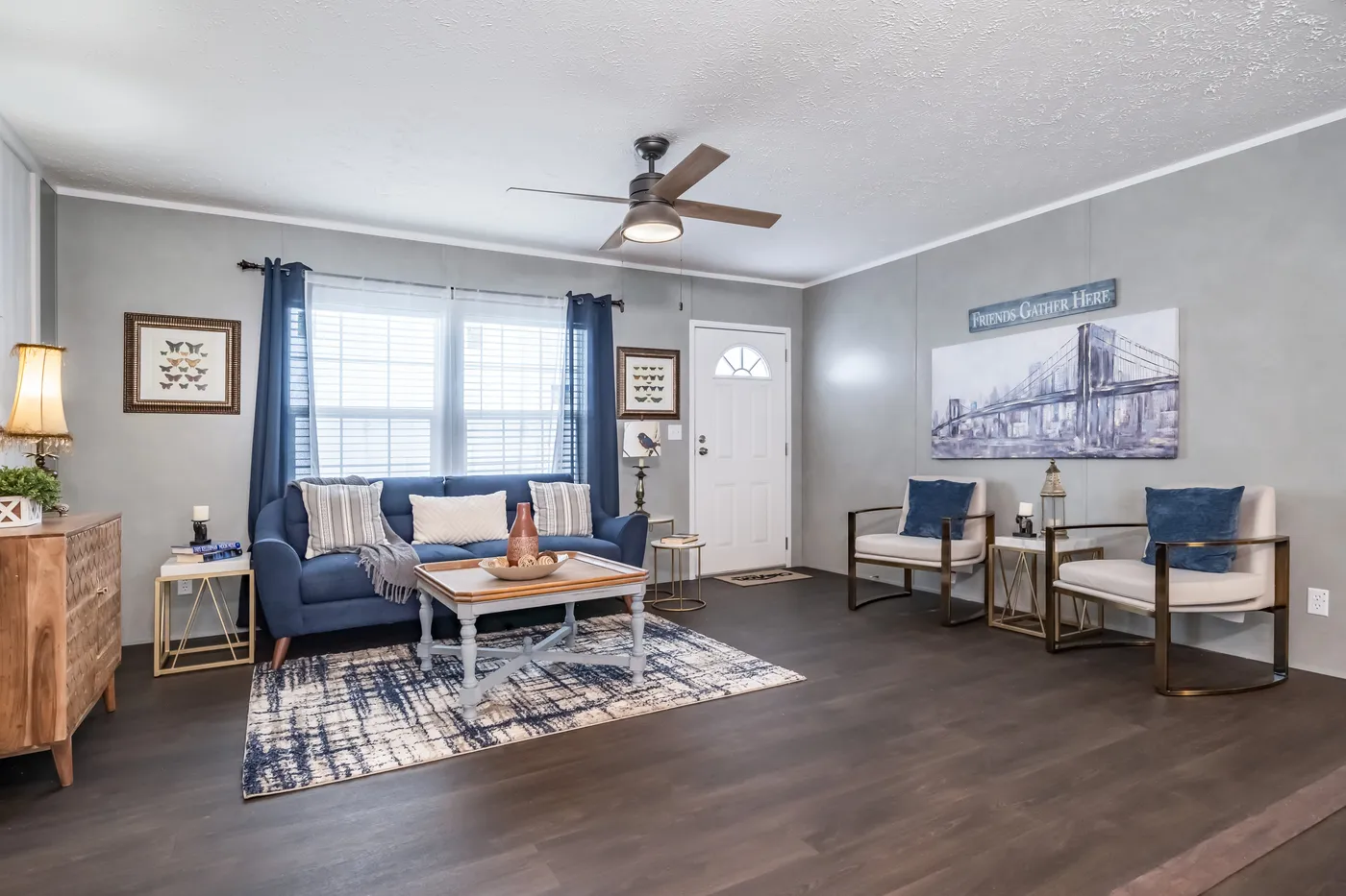 The ULTRA BREEZE 52 Living Room. This Manufactured Mobile Home features 3 bedrooms and 2 baths.