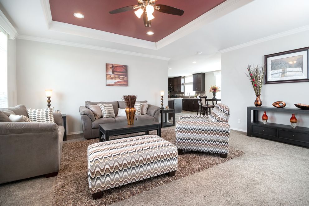 The ENCHANTMENT 3070A Family Room. This Manufactured Mobile Home features 3 bedrooms and 2 baths.