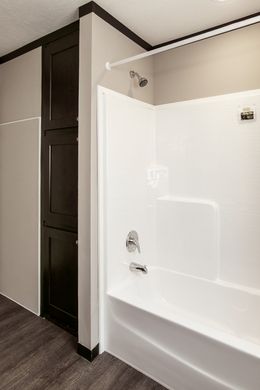 The THE FRANKLIN Guest Bathroom. This Manufactured Mobile Home features 3 bedrooms and 2 baths.