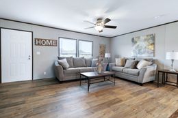 The THE REAL DEAL Living Room. This Manufactured Mobile Home features 3 bedrooms and 2 baths.