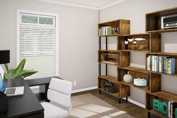 The THE VALHALLA Bedroom. This Manufactured Mobile Home features 3 bedrooms and 2 baths.