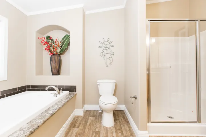 The K2776A Primary Bathroom. This Manufactured Mobile Home features 4 bedrooms and 2 baths.
