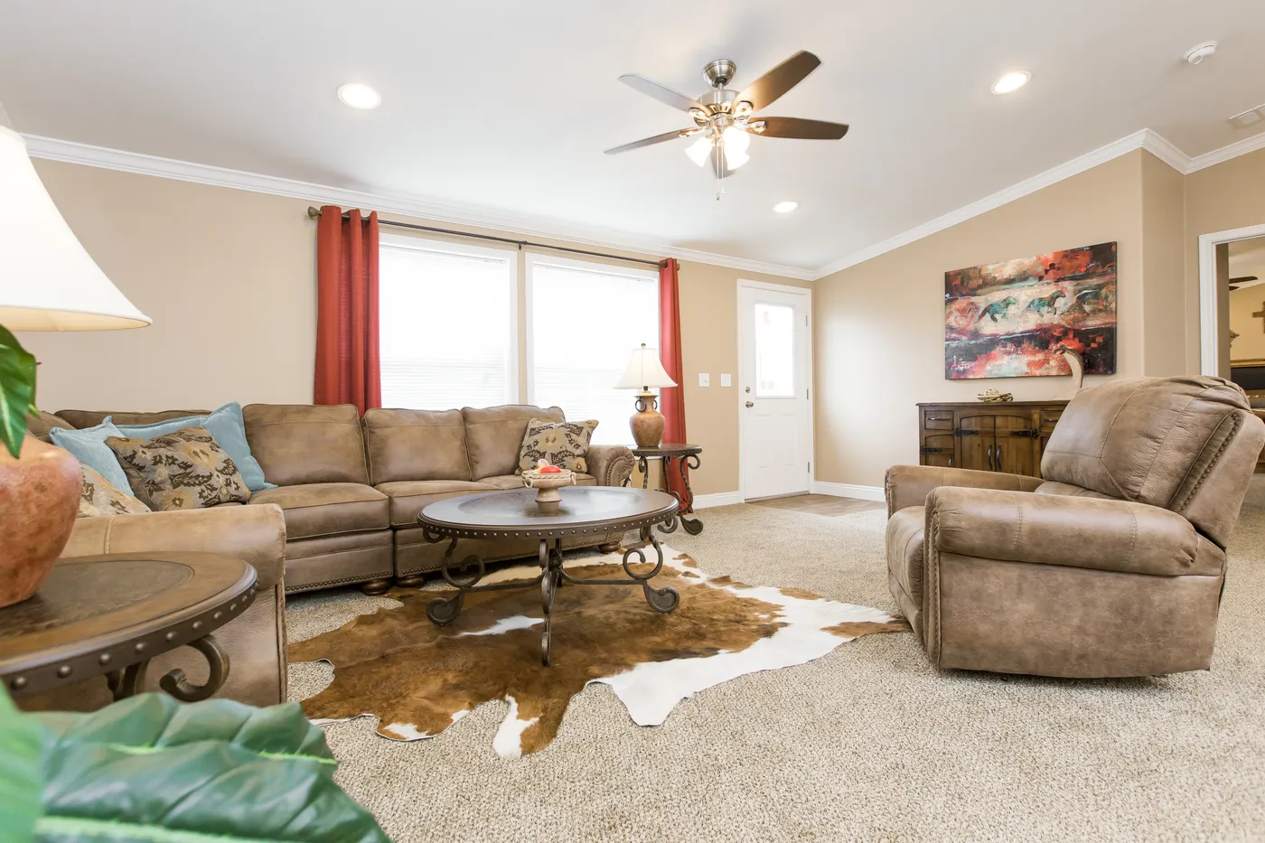 The K2776A Living Room. This Manufactured Mobile Home features 4 bedrooms and 2 baths.