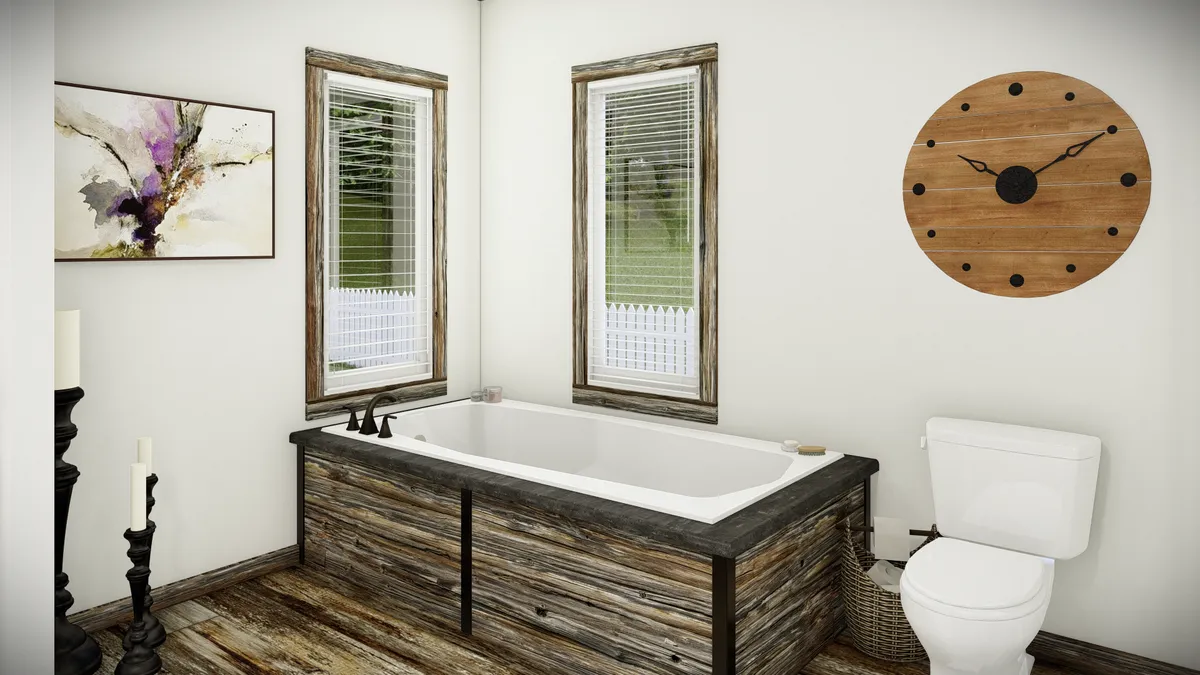 The THE SUMNER Master Bathroom. This Manufactured Mobile Home features 3 bedrooms and 2 baths.