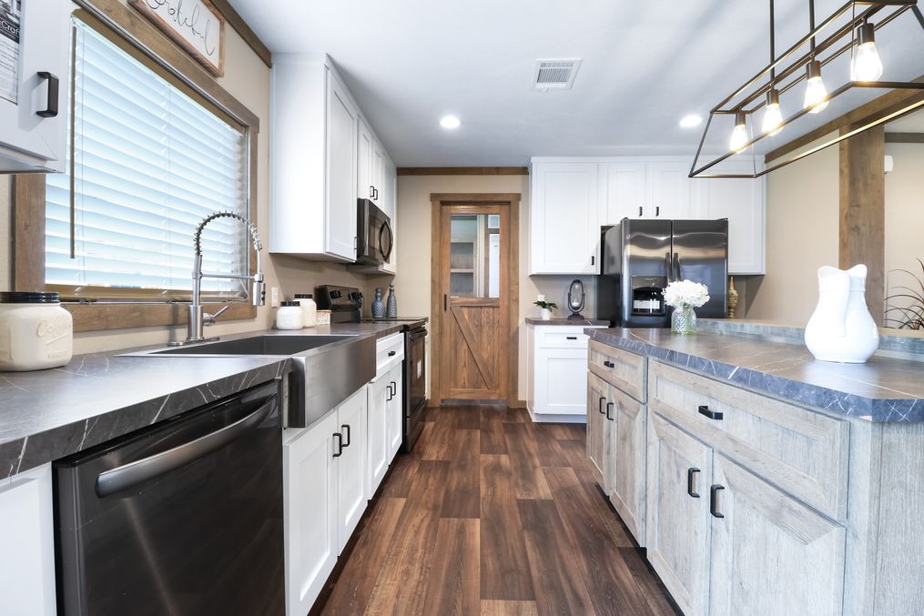 The AIMEE Kitchen. This Manufactured Mobile Home features 3 bedrooms and 2 baths.