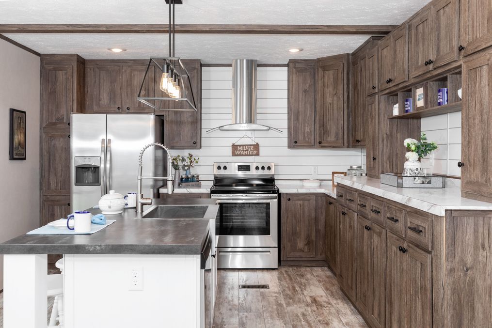 The HAWTHORNE Kitchen. This Manufactured Mobile Home features 3 bedrooms and 2 baths.