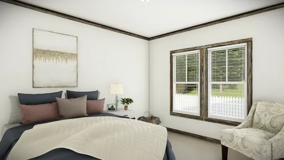 The THE SUMNER Bedroom. This Manufactured Mobile Home features 3 bedrooms and 2 baths.