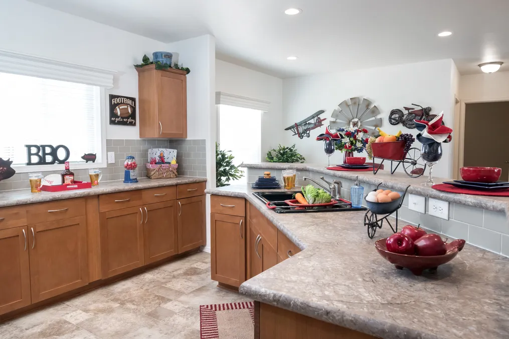The K2760A Kitchen. This Manufactured Mobile Home features 3 bedrooms and 2 baths.