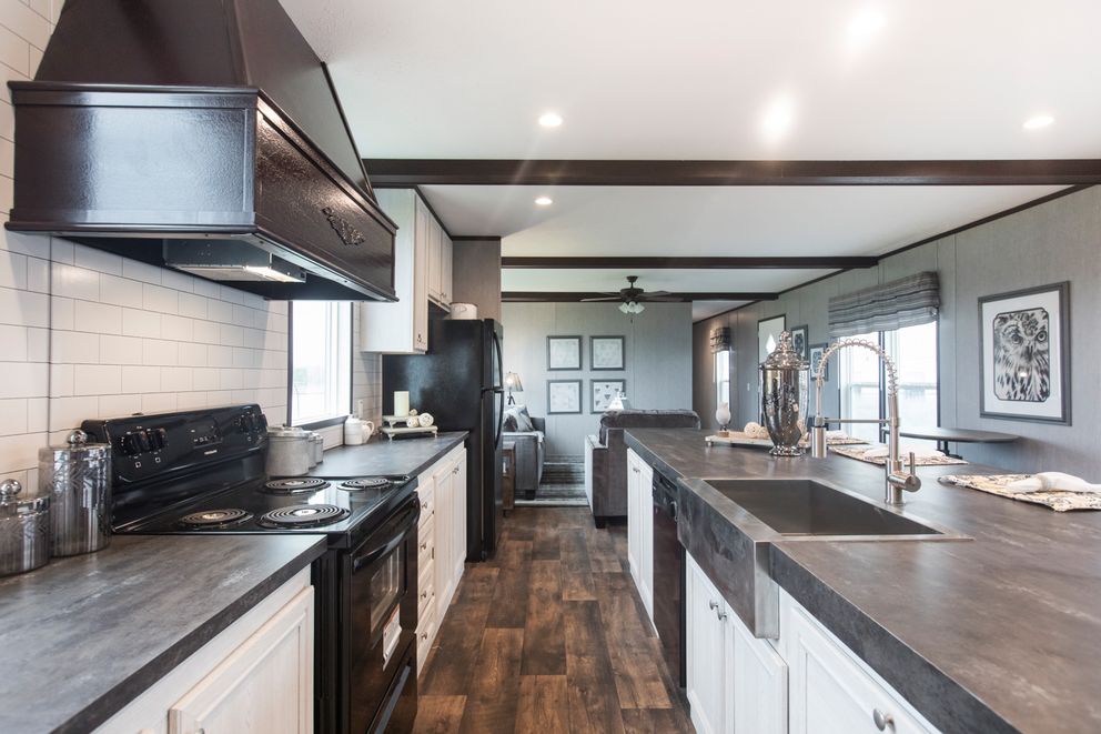 The THE SEASIDE Kitchen. This Manufactured Mobile Home features 3 bedrooms and 2 baths.
