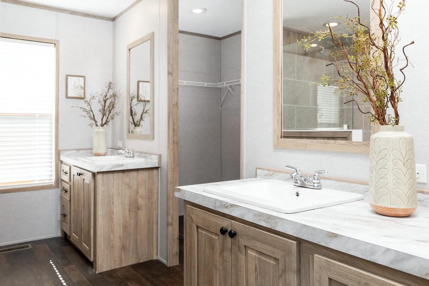 The THE 1959 Primary Bathroom. This Manufactured Mobile Home features 3 bedrooms and 2 baths.
