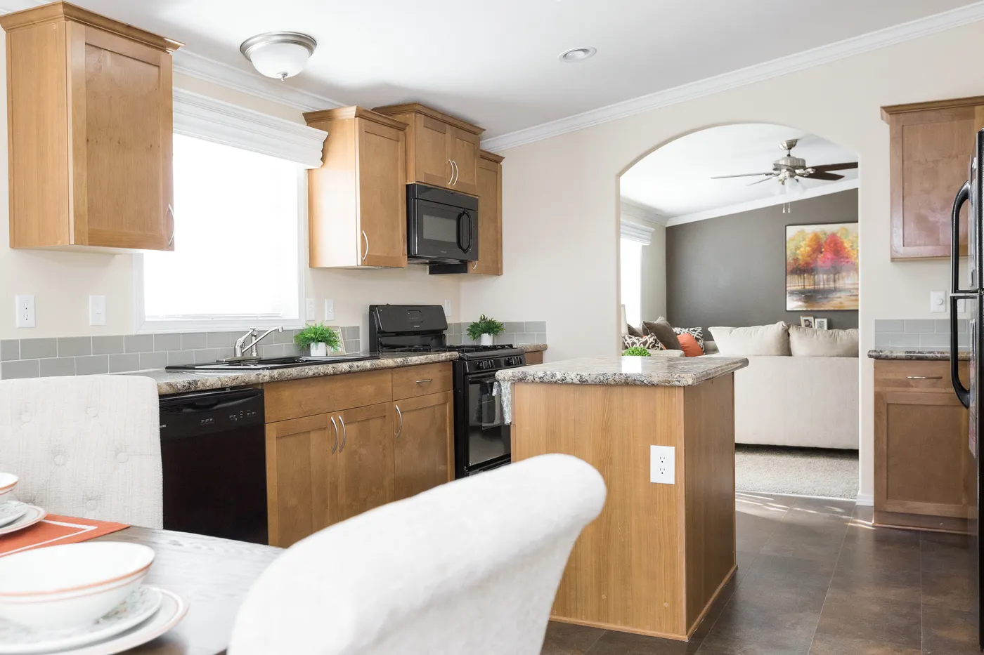 The K2750A Kitchen. This Manufactured Mobile Home features 3 bedrooms and 2 baths.