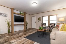 The BLAZER EXTREME 1666 F Living Room. This Manufactured Mobile Home features 3 bedrooms and 2 baths.