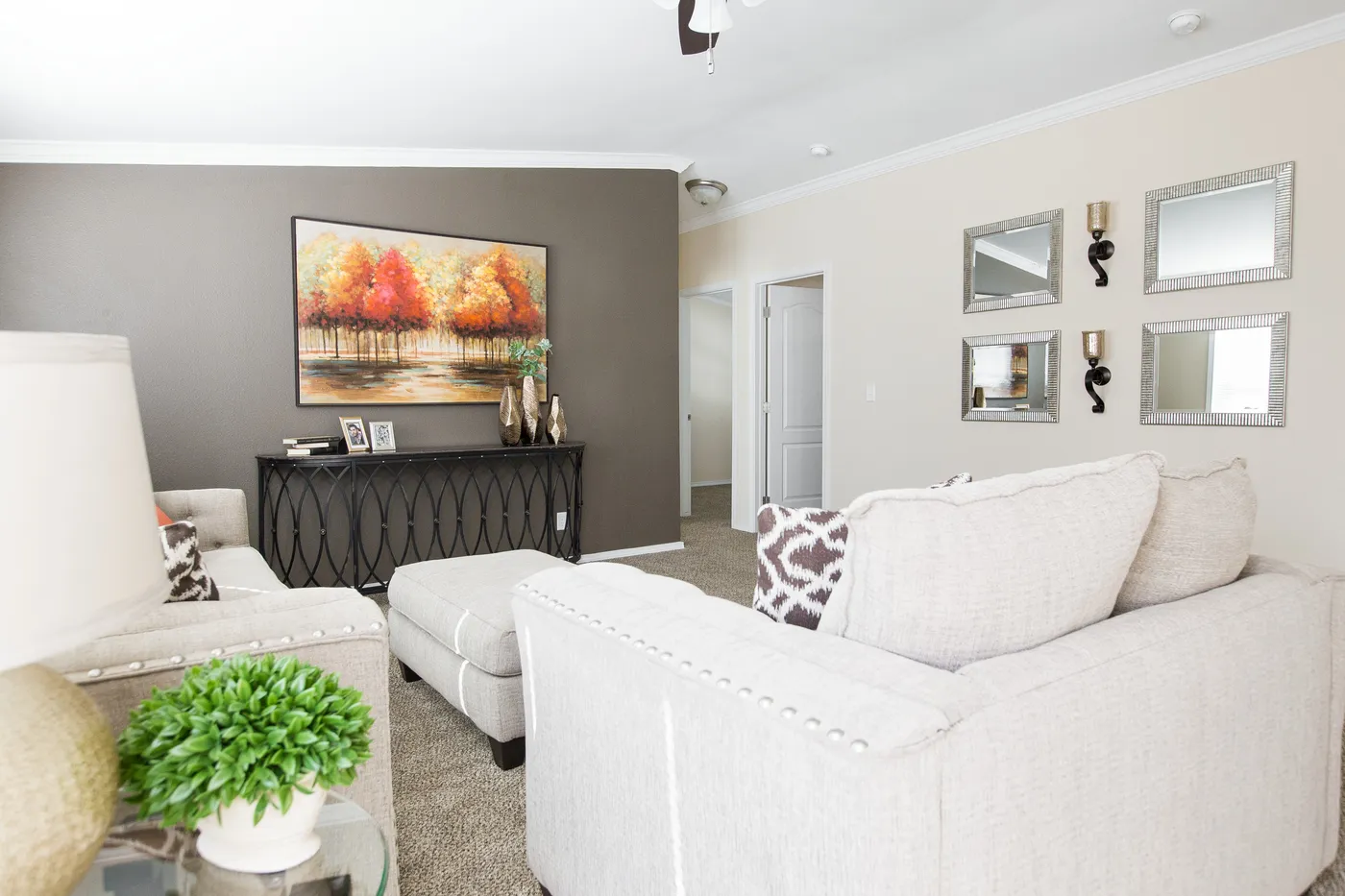 The K2750A Living Room. This Manufactured Mobile Home features 3 bedrooms and 2 baths.