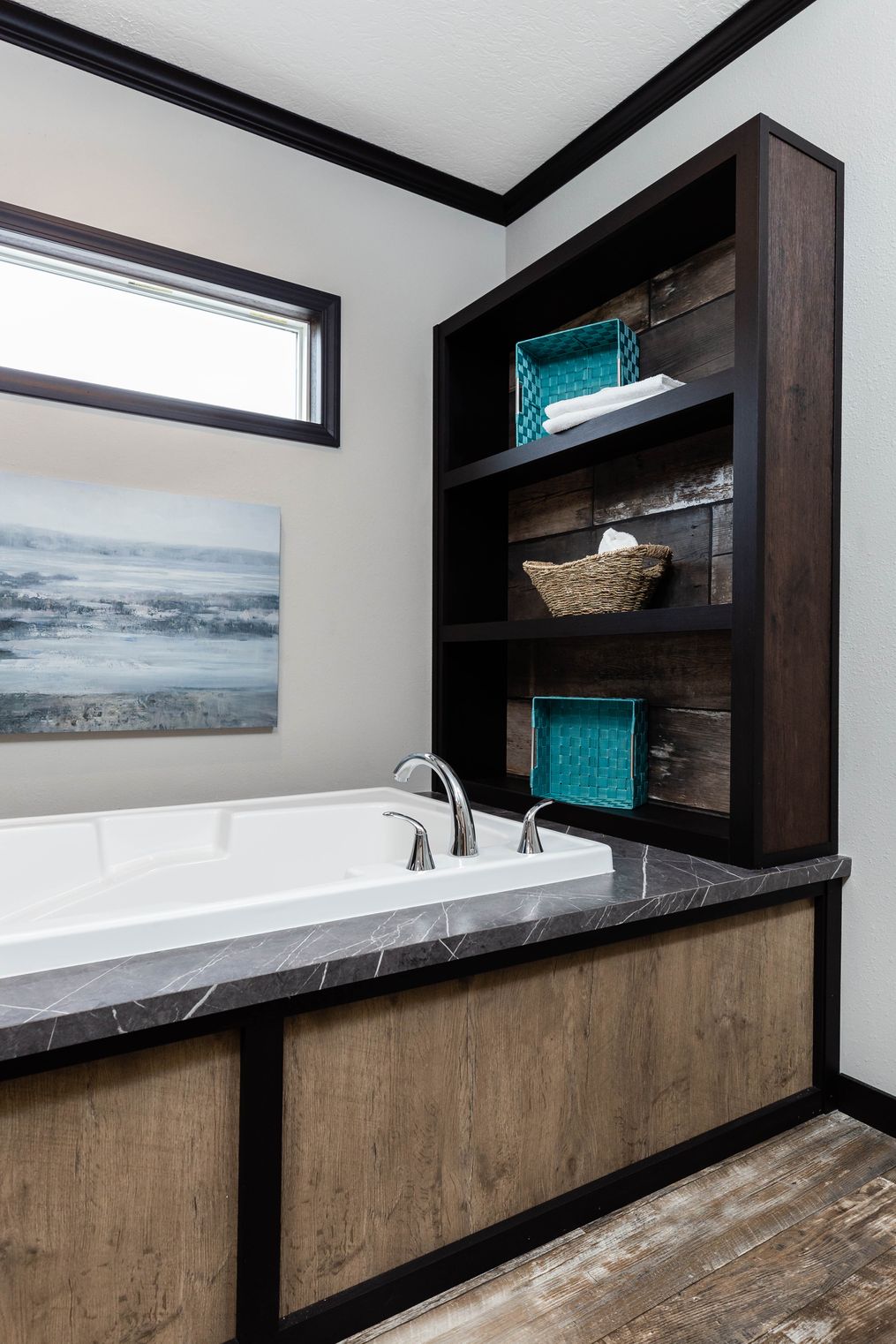 The BOUJEE XL Master Bathroom. This Manufactured Mobile Home features 4 bedrooms and 3 baths.