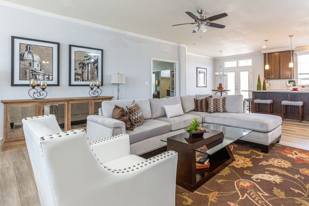 The GE662K Living Room. This Manufactured Mobile Home features 4 bedrooms and 2 baths.