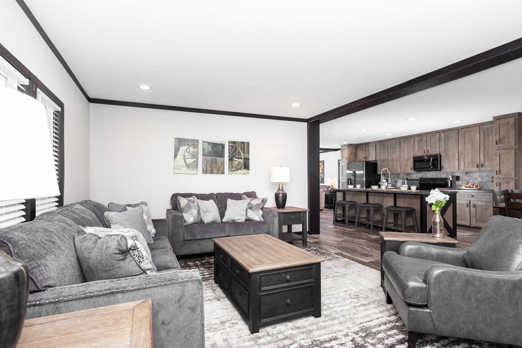 The BOUJEE Living Room. This Manufactured Mobile Home features 3 bedrooms and 2 baths.