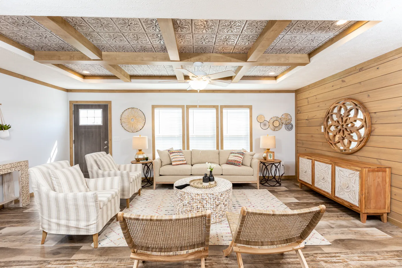 The THE KIMMEL Living Room. This Manufactured Mobile Home features 3 bedrooms and 2 baths.