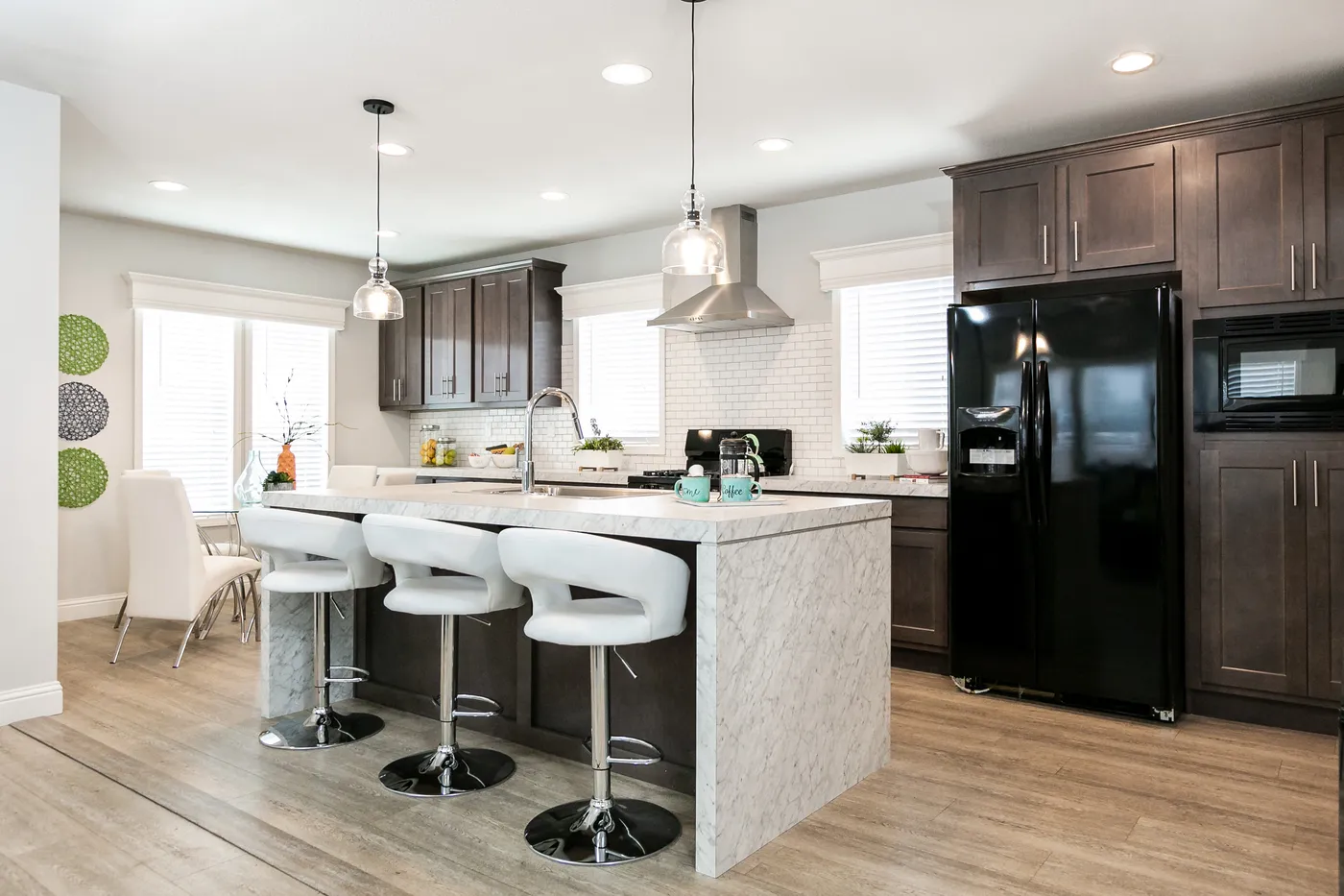 The CORONADO 2458B Kitchen. This Manufactured Mobile Home features 3 bedrooms and 2 baths.