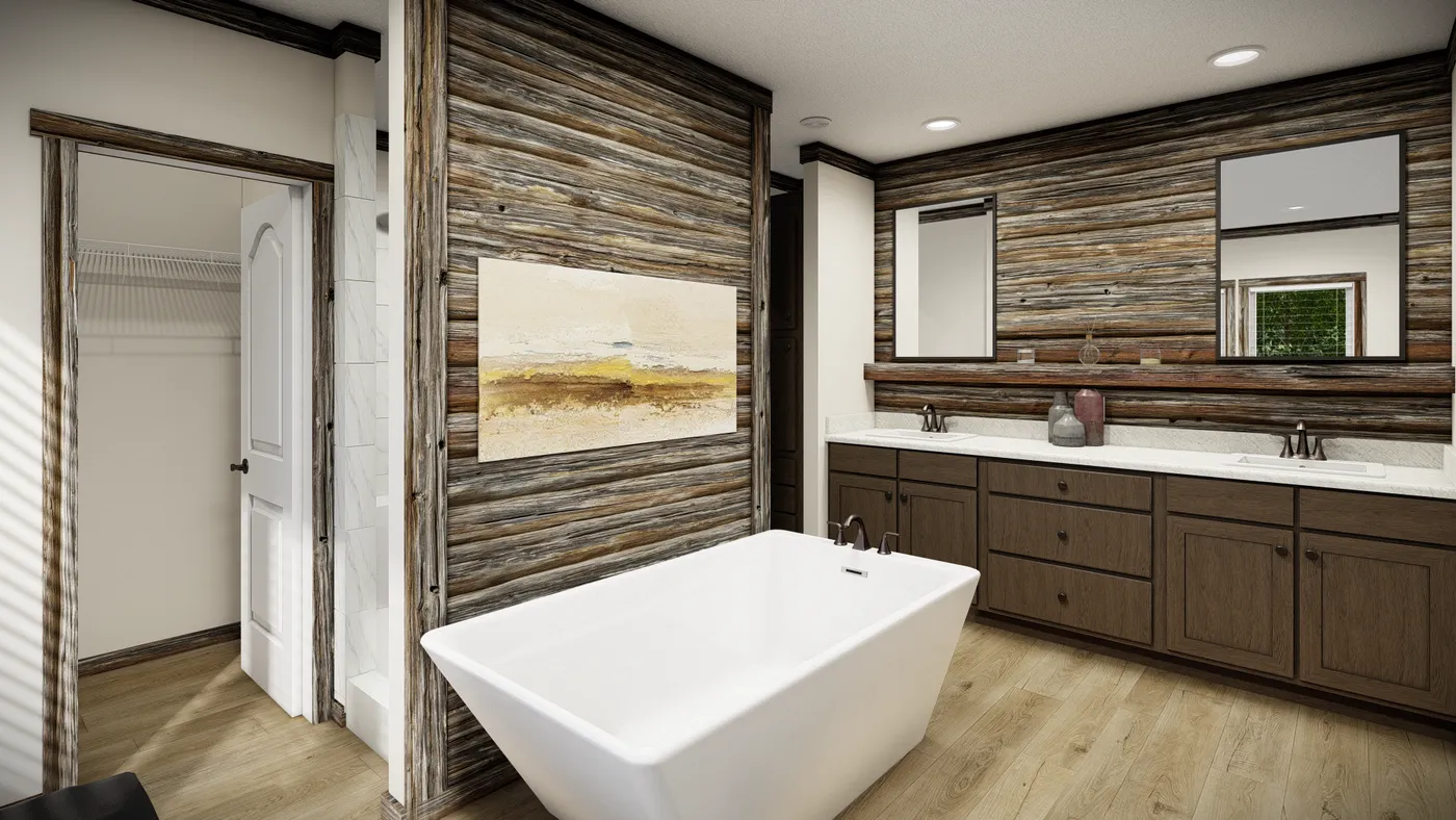 The THE ANDERSON II Primary Bathroom. This Manufactured Mobile Home features 3 bedrooms and 2 baths.