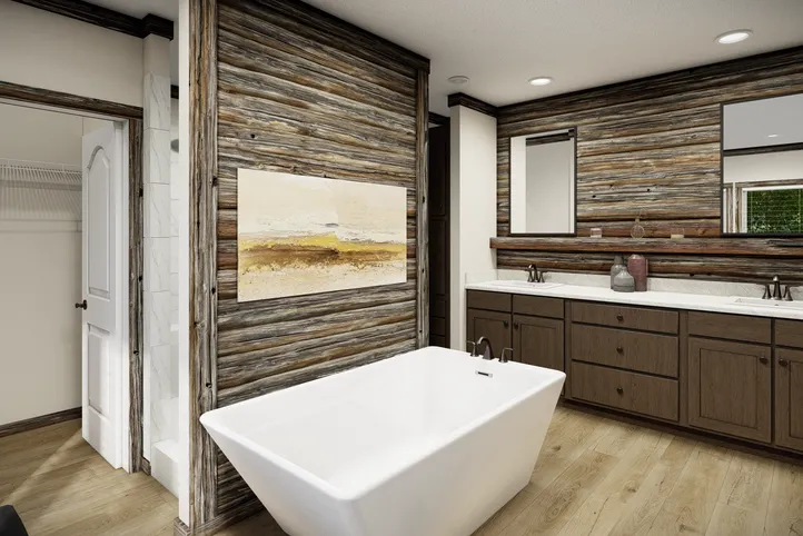 The THE ANDERSON II Primary Bathroom. This Manufactured Mobile Home features 3 bedrooms and 2 baths.