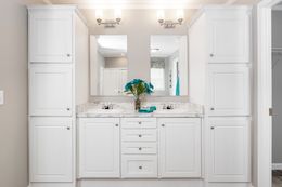 The 2360 ROCKETEER 6828 Master Bathroom. This Manufactured Mobile Home features 3 bedrooms and 2 baths.