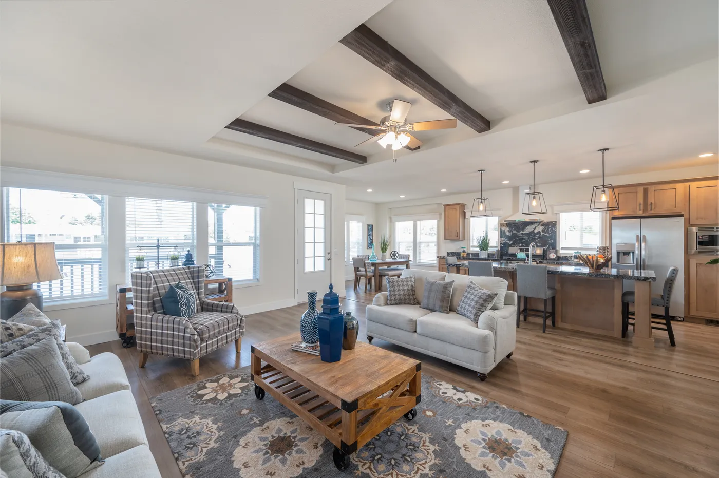 The CORONADO 3760A Living Room. This Manufactured Mobile Home features 3 bedrooms and 2.5 baths.