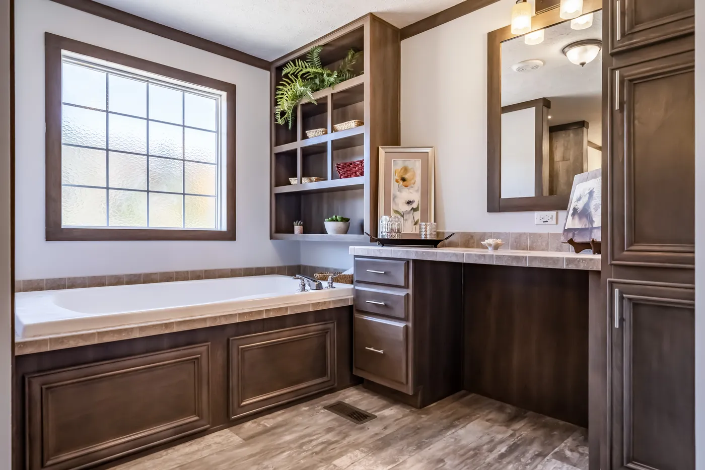 The THE TURNER Primary Bathroom. This Manufactured Mobile Home features 3 bedrooms and 2 baths.