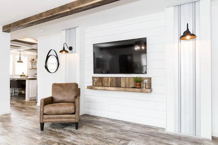 The THE LULABELLE Living Room. This Manufactured Mobile Home features 4 bedrooms and 3 baths.